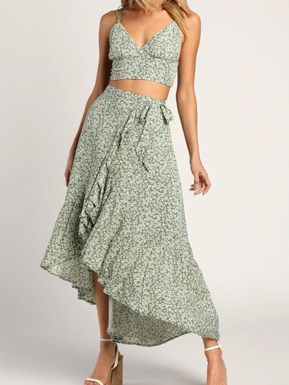 Lulu's Sage Green Romance Floral Set